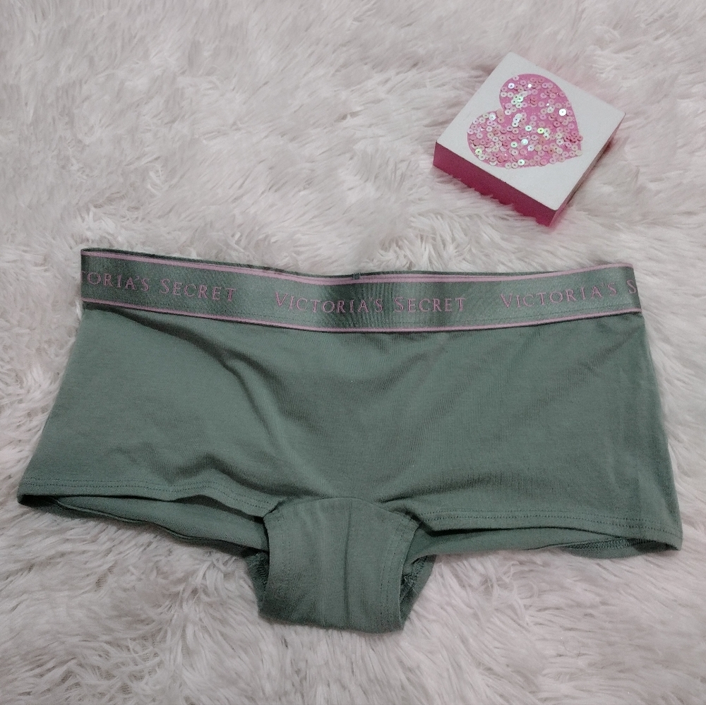 Victoria's Secret Shortie Panties Sage Green/ Pink 🩷 NWT Size Small